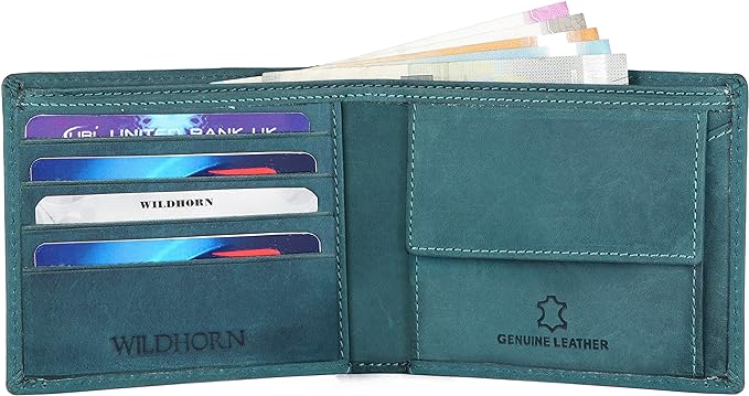 Wildhorn Genuine Leather Hand-Crafted Wallet for Men's Blue