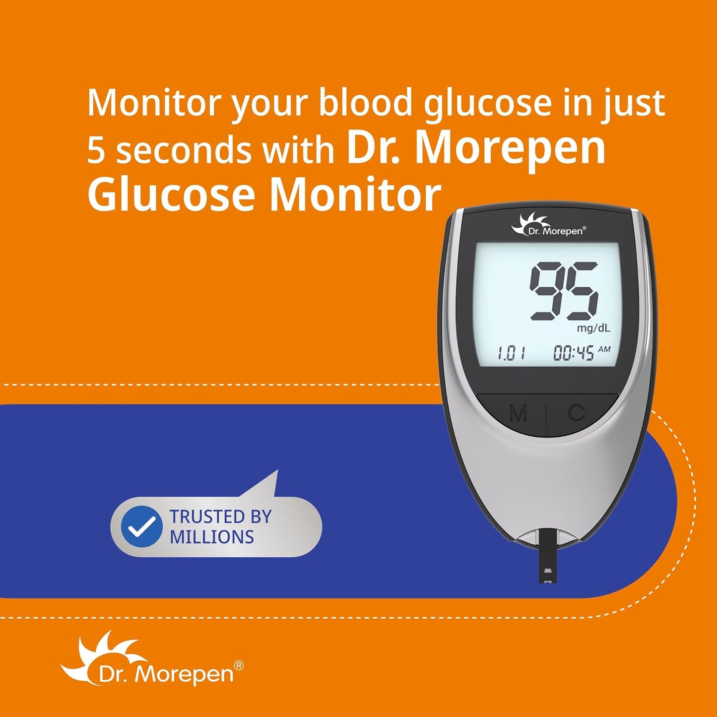 Dr.Morepen GlucoOne Blood Glucose Monitor Model BG 03 with 25 Strips