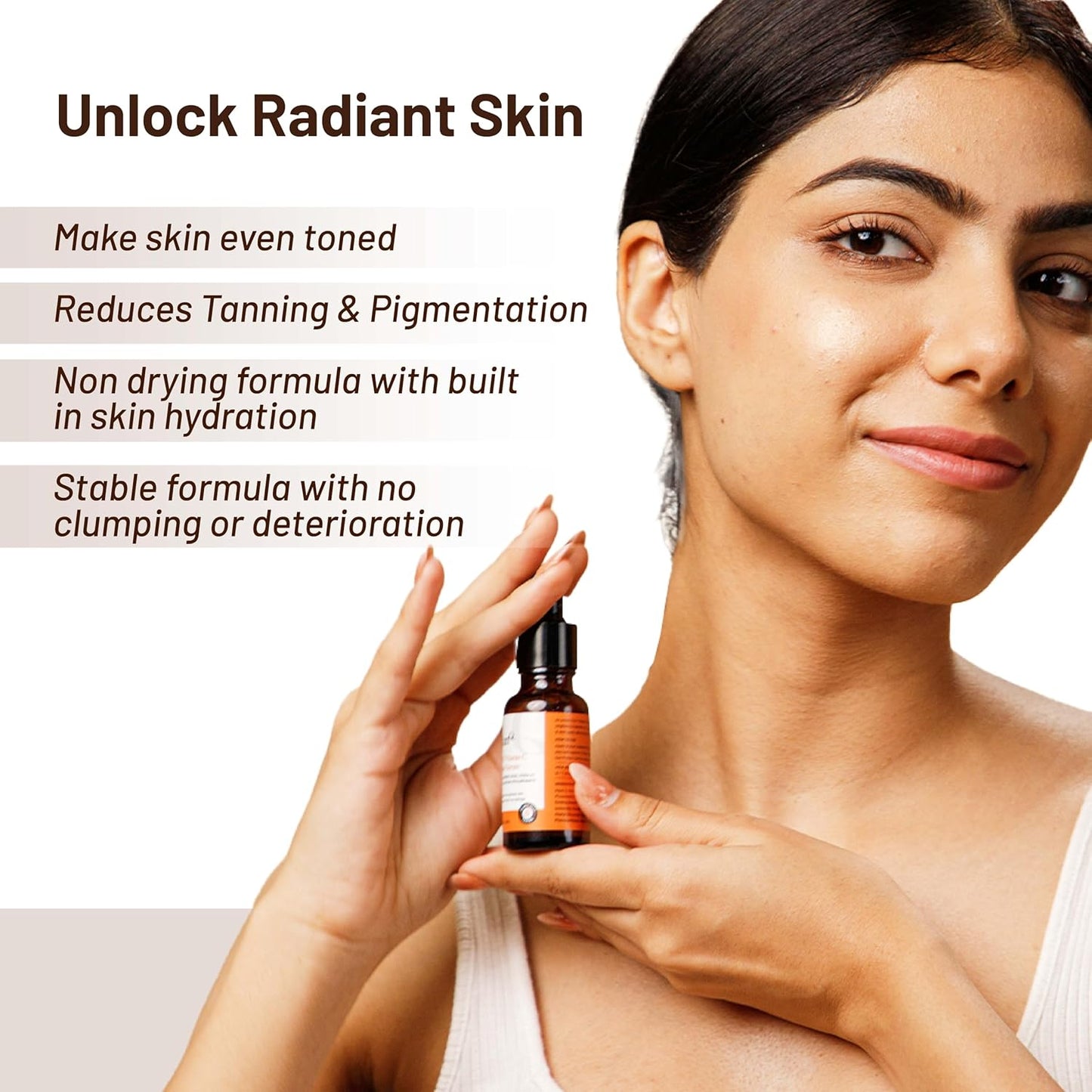 SkinQ 15% Vit C Face Serum for Glowing & Brightening Skin, Helps reduce Pigmentation, Patches, Dark Spots & Tan, 20 ml