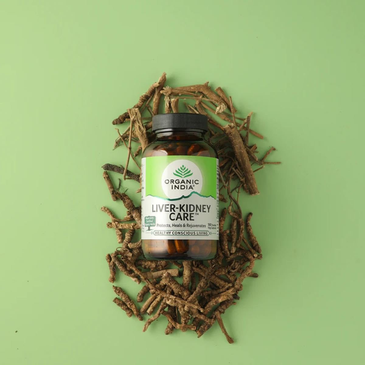 A TATA Product - Organic India Liver Kidney Care - 180 Veg Capsules, Helps Support Liver & Kidney Health, Boosts Overall Energy & Immunity, GMP & NPOP Certified Organic