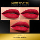 FACES CANADA Comfy Matte Liquid Lipstick - Getting Ready 02 (Red), 3 ml | Comfortable 10HR Longstay | Intense Matte Color