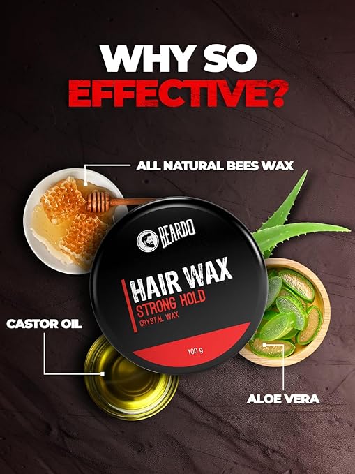 Beardo Hair Wax Strong Hold Crystal Wax Natural, 100 g