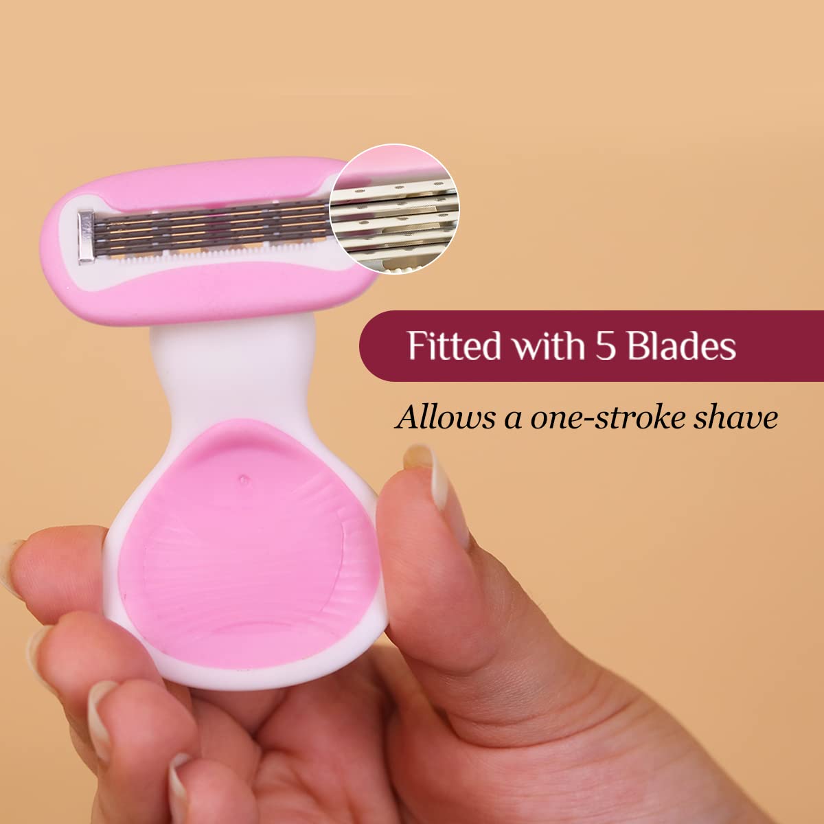 Carmesi Body Razor for Women's Hair Removal |1 Pc | With Travel Case | 5-Blade Precision