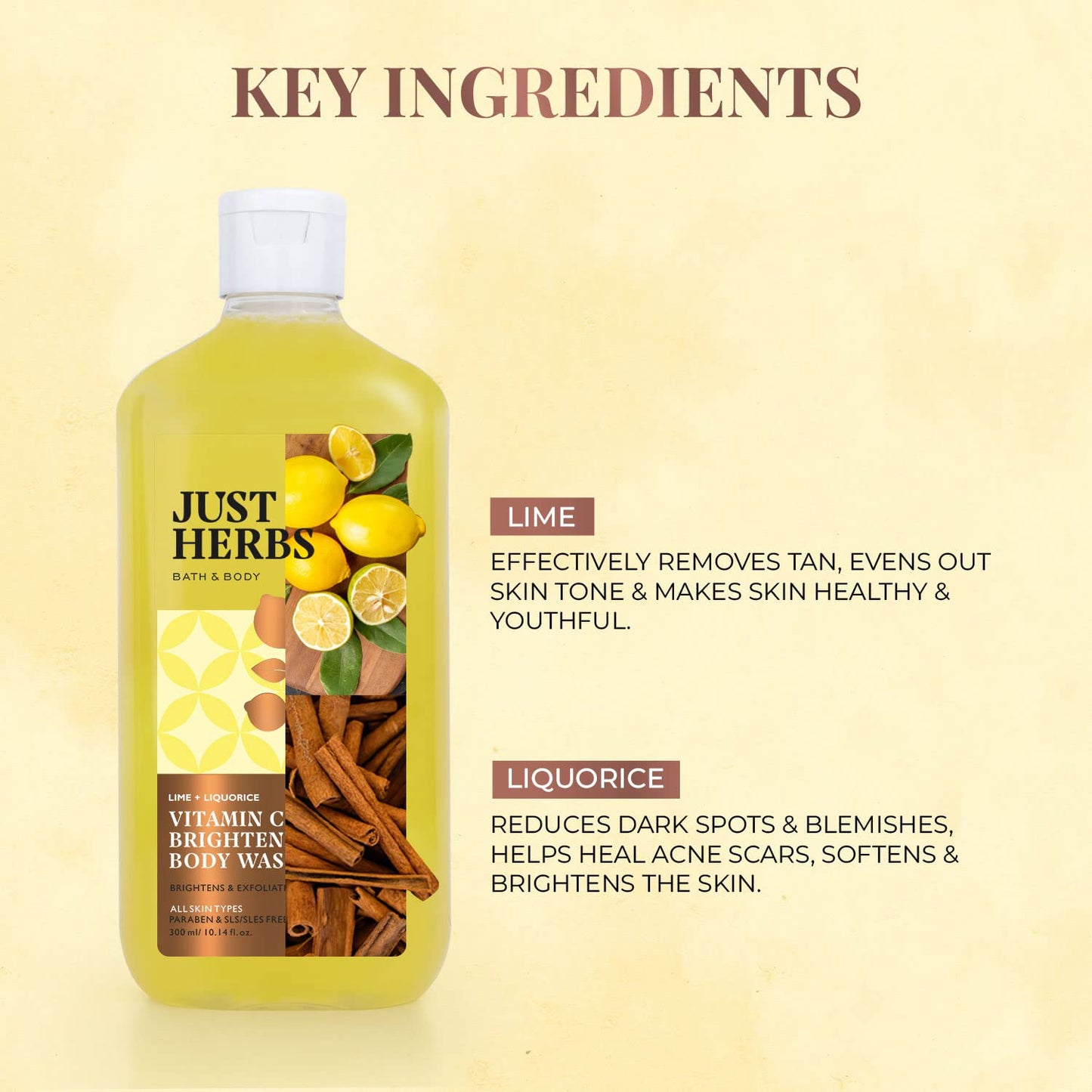 Just Herbs Vitamin C Brightening Body Wash 300 ml