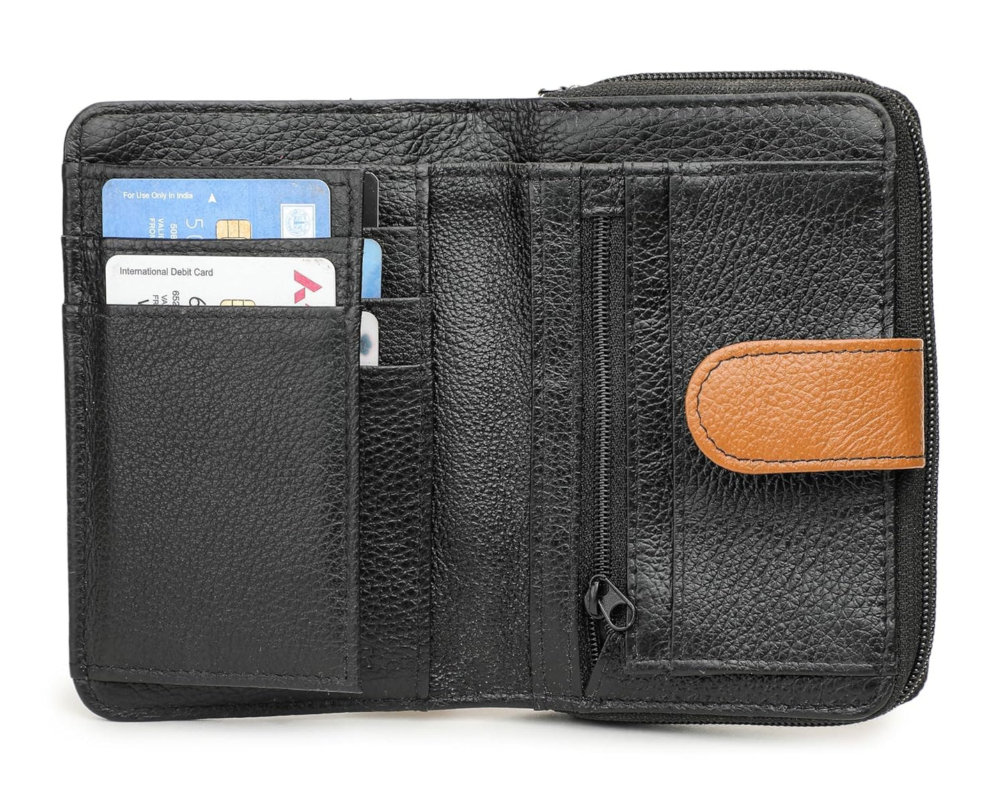 K London Medium Size Ladies Leather Purse RFID Blocking| Money Organisers with Zip Around Section| Real Leather Purse | Daily Use (Multicolour)(KL_481)