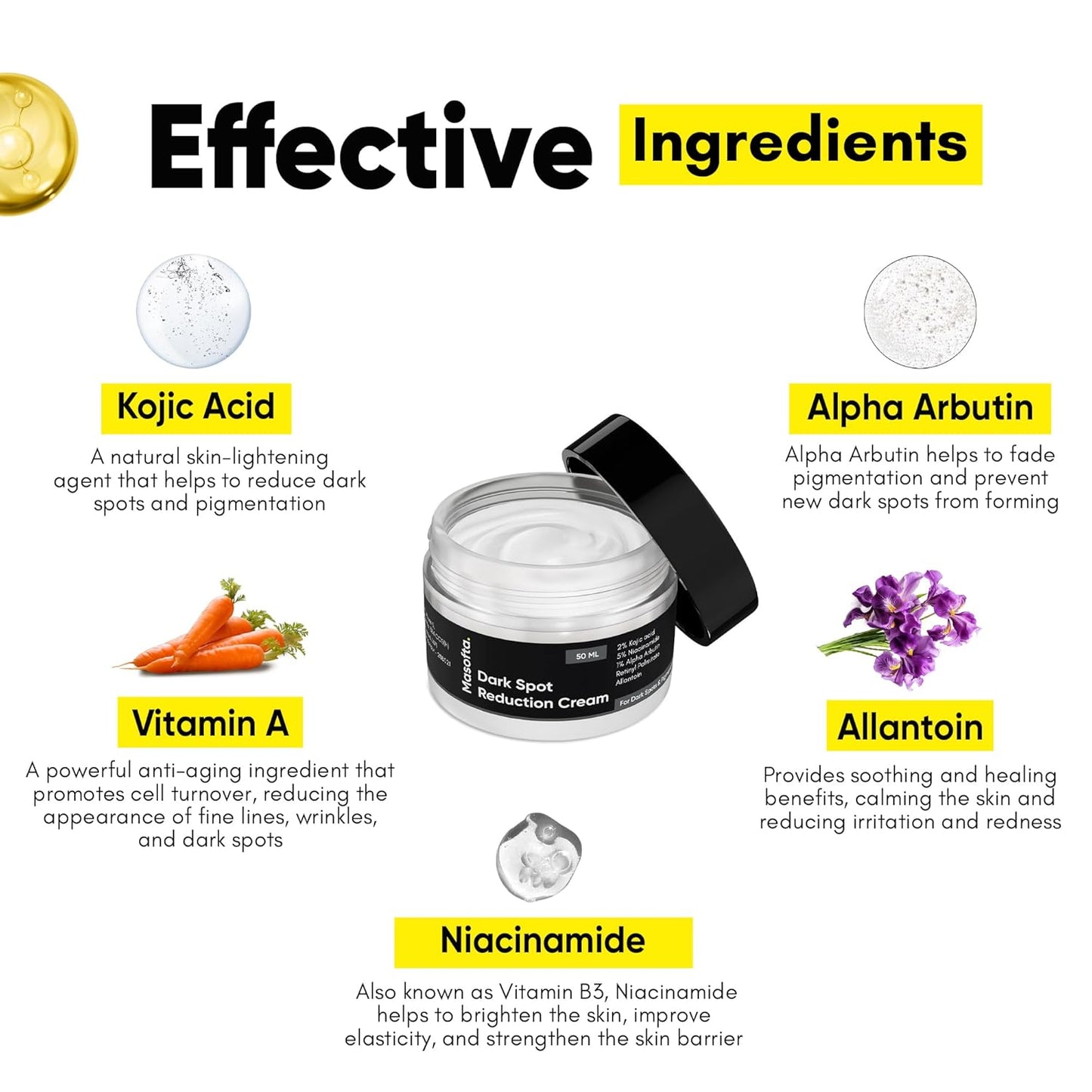 Masofta Dark Spot Reduction & Removal Cream for Melasma, Pigmentation, Acne Marks, 50 ml