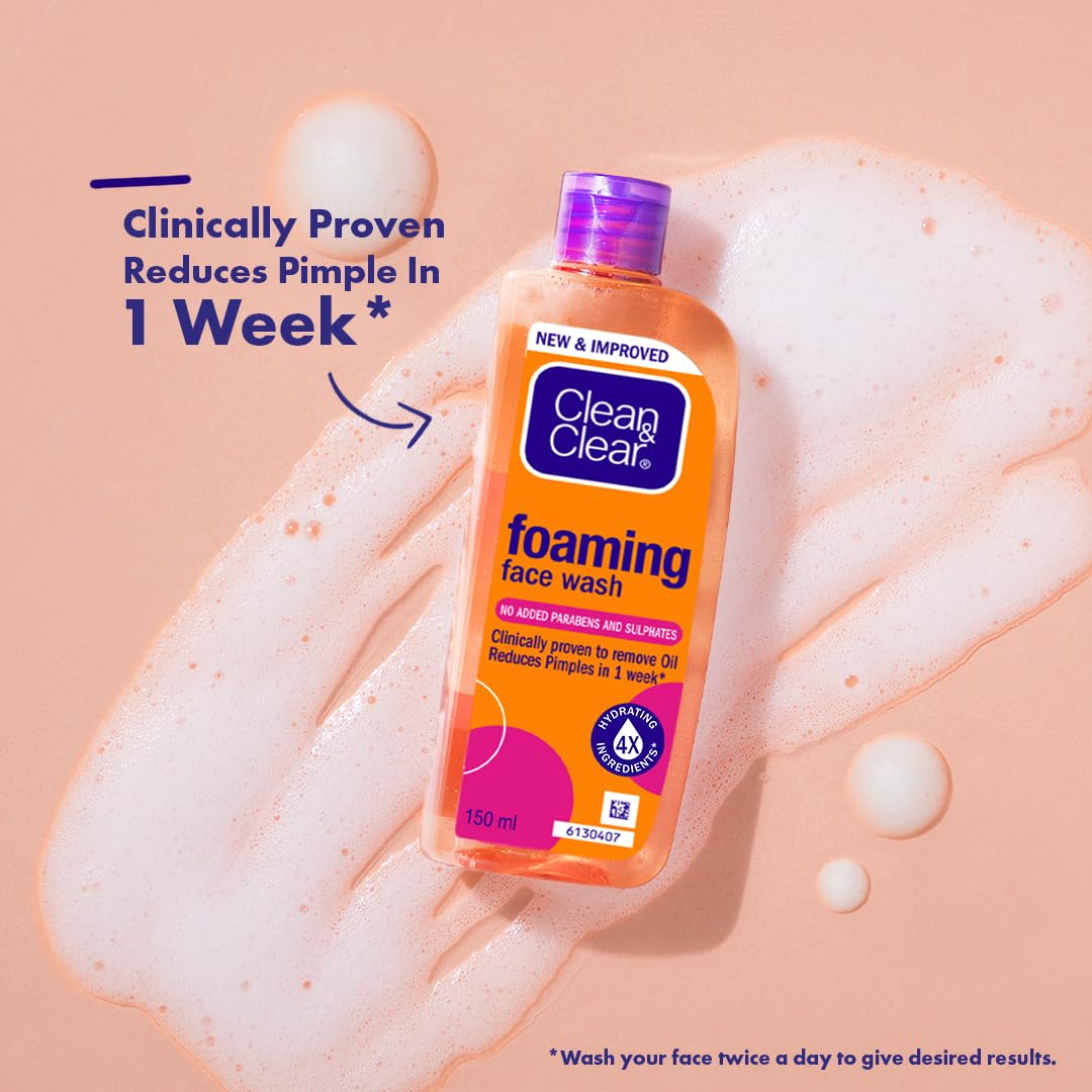 Clean & Clear Foaming Facewash For Oily Skin, Brown, 240 ml