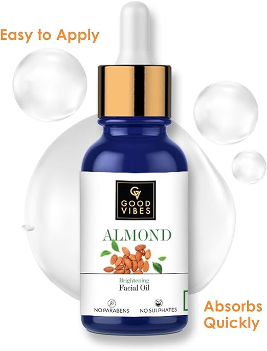 Good Vibes Almond Skin Brightening Facial Oil, 10ml