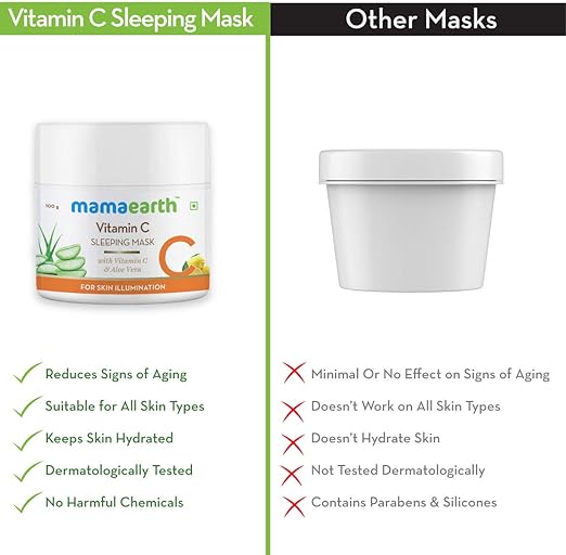 MAMAEARTH Vitamin C Sleeping Mask For Skin Illumination, 100g