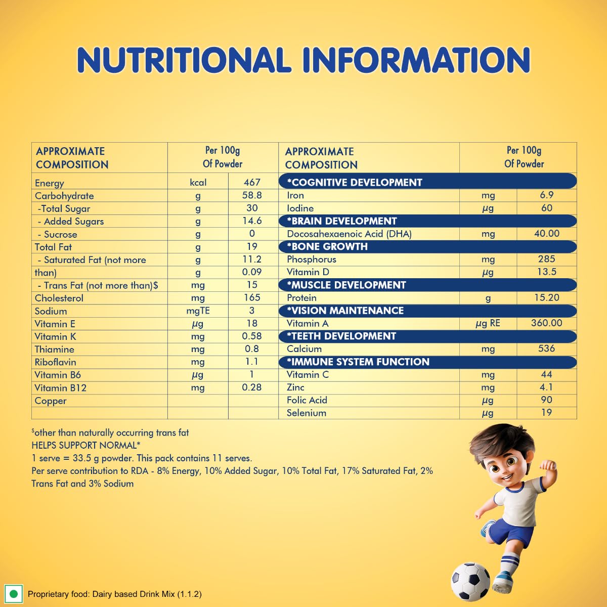 Nangrow Nutritious Milk Drink Powder For Growing Children Toddler Aged 2-6 Years, Creamy Vanilla Flavor, 400 gm