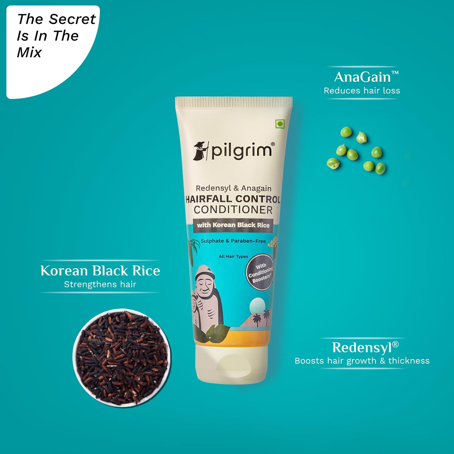 Pilgrim Anti Hairfall Conditioner with Redensyl & Anagain, 200ml