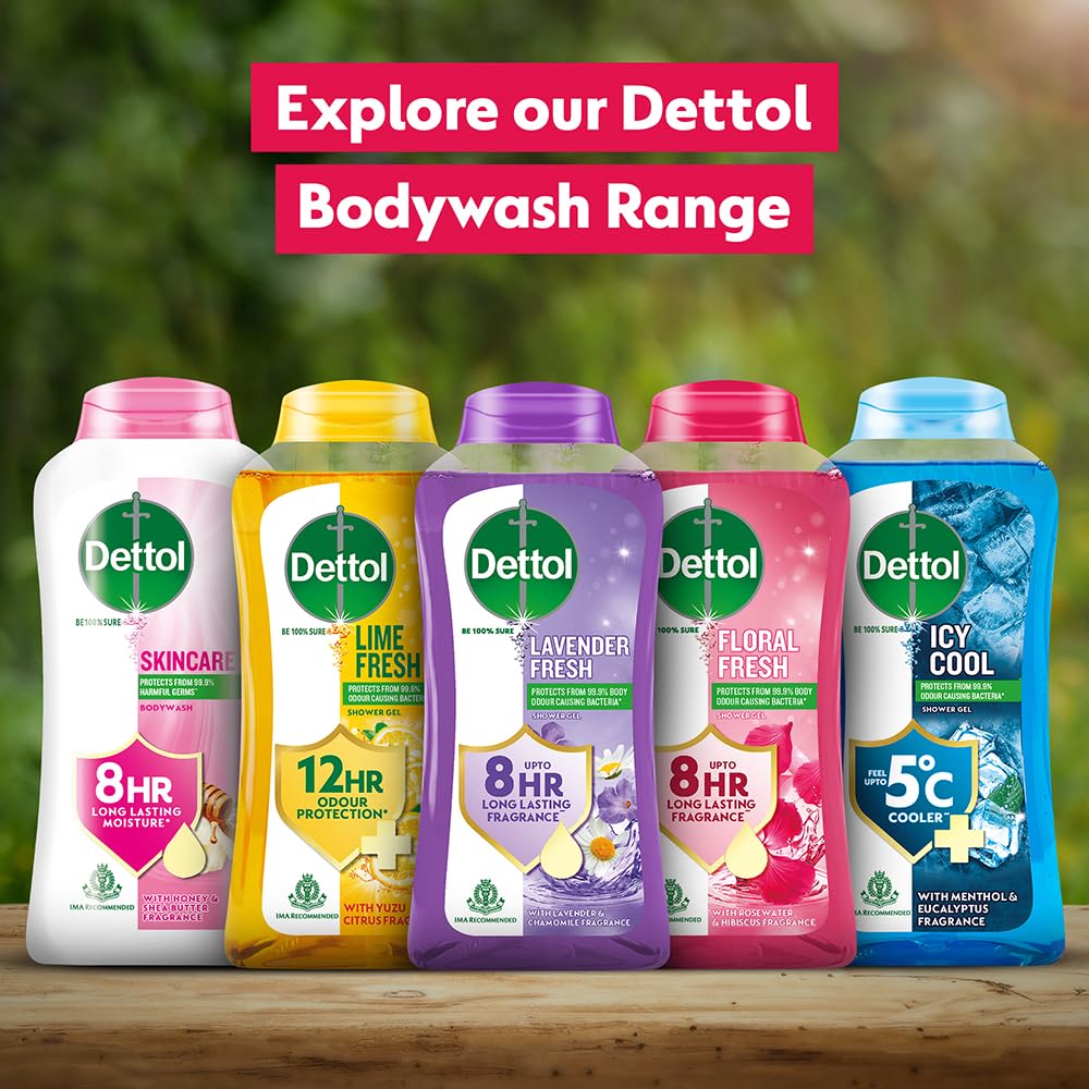 Dettol Body Wash and Shower Gel, Rosewater and Hibiscus- 250ml Pack of 2