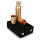 R Ayur. Copper Water Bottle, 1000 ml,(Bottle With 2 Glass) In velvet gift box