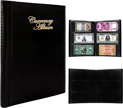 Mahogany Life Currency Note Collection Album with Leather Cover (102 Pockets)