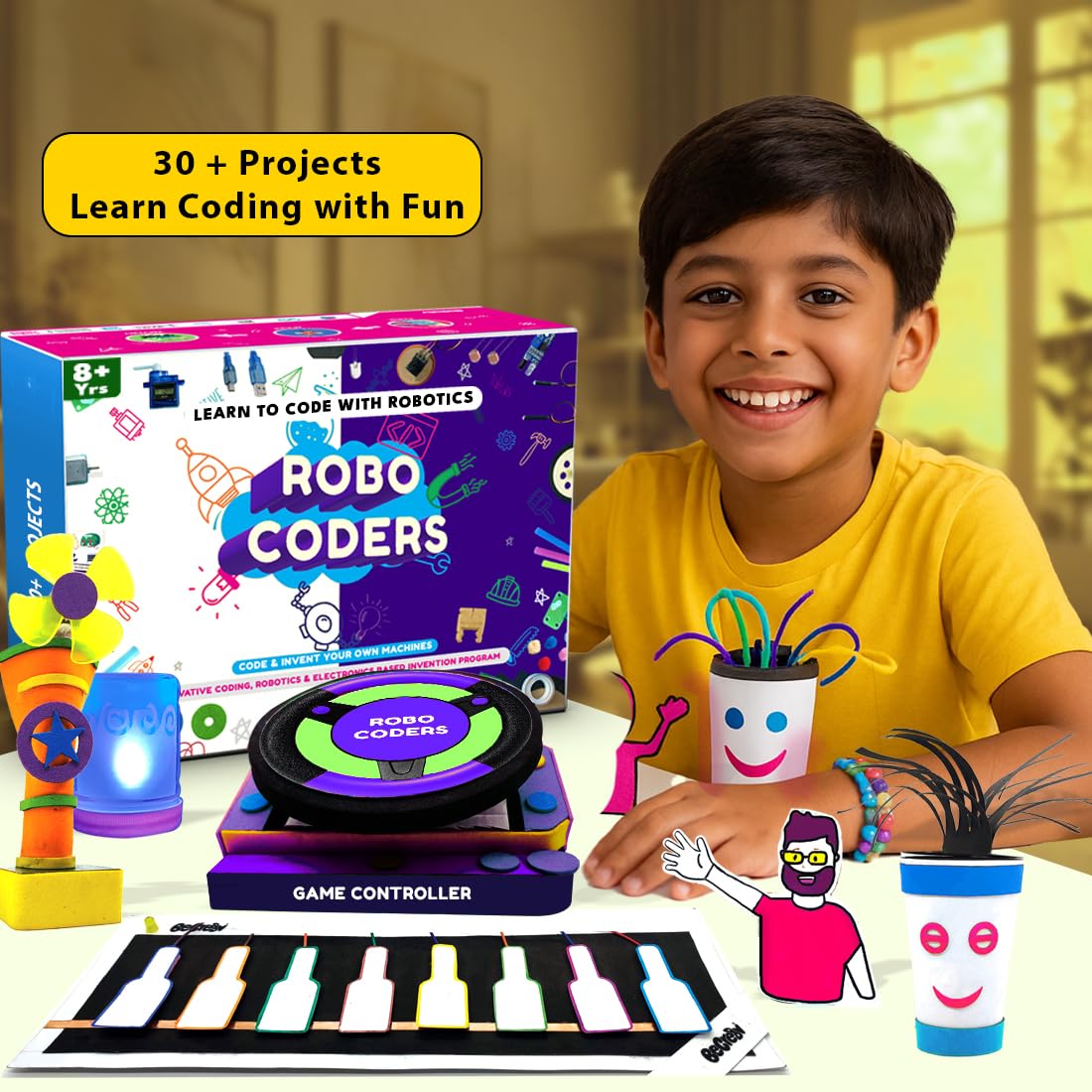 Robocoders STEM Robotics Kit for Kids 8-14 | Build 30+ Robots & Smart Machines
