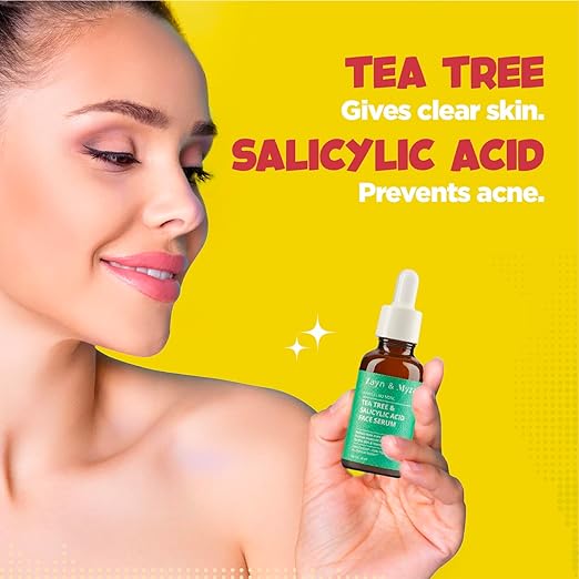 Zayn & Myza Tea Tree & Salicylic Acid Range For Women Face Cleanser, Face Serum, Day and Night Cream, Reduces Acne and Pimples