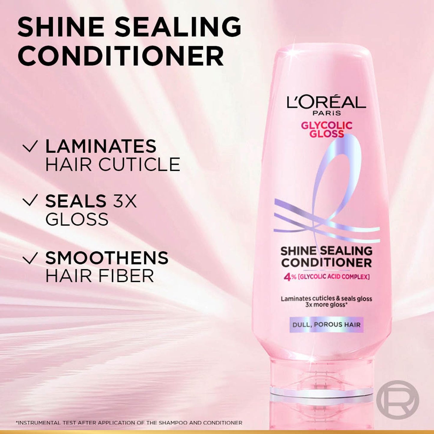 Loreal Paris Glycolic Gloss Shine sealing conditioner, 340 ml