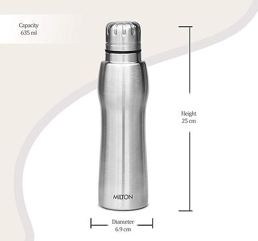 Milton Elate 750 Stainless Steel Water Bottle, 635 ml, Silver