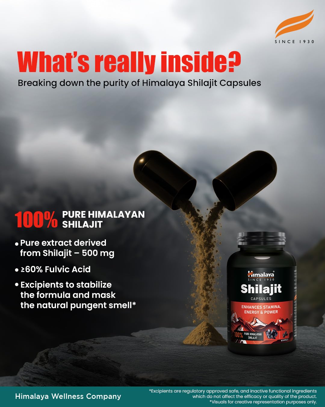 Himalaya Shilajit, 100% Pure Shilajit,  60 Cap.