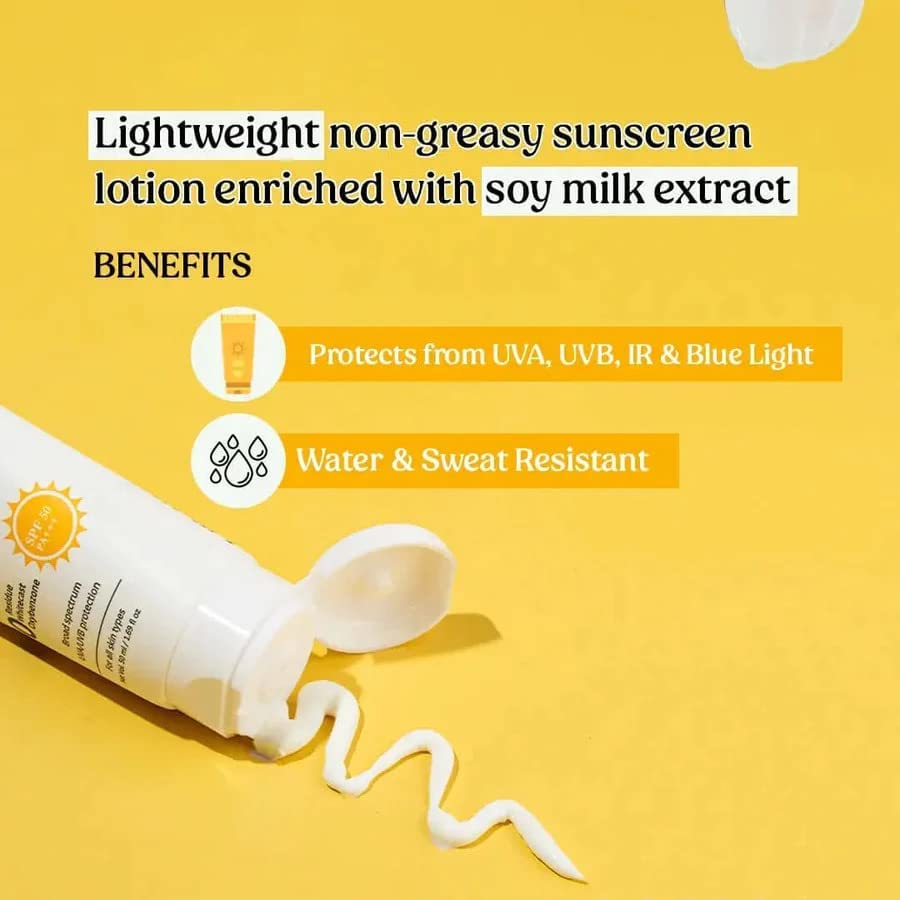 vilvah STORE Vilvah Melt-In-Milk Sunscreen For All Skins Spf 50 Pa+++ With Soy Milk Extract Lightweight, No White Cast Protects Skin From Dangerous Uva, Uvb & Blue Light For Men & Women, 60Ml
