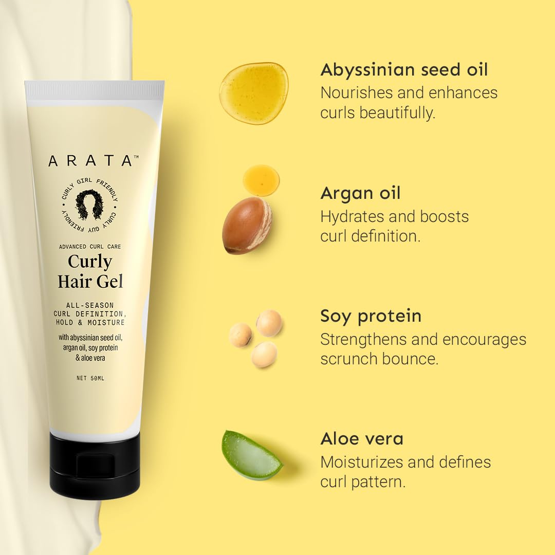 Arata Curl Gel For Frizzy, Wavy, Curly Hair, 50 ml