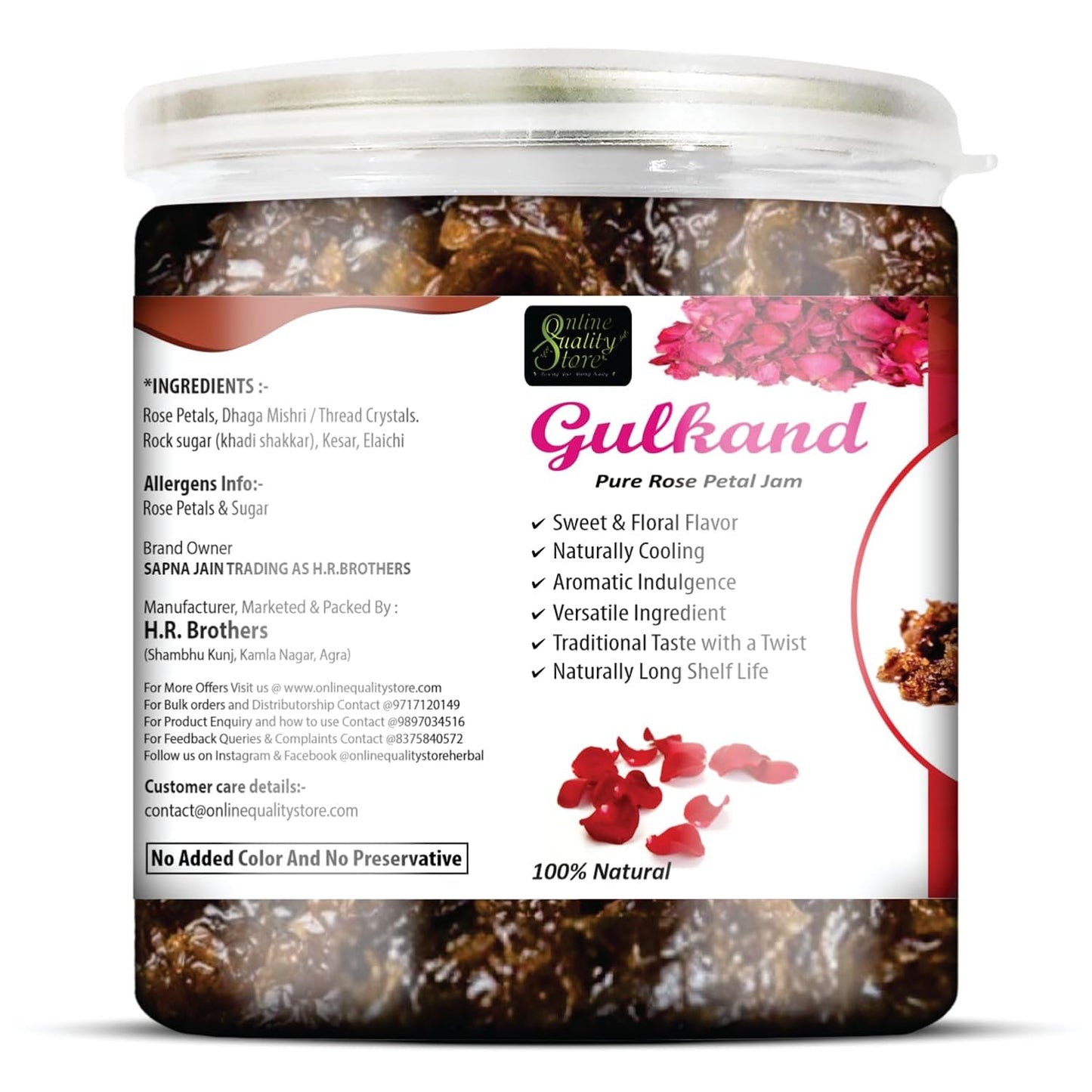 Online Quality Store Natural Gulkand (Rose Petal Jam), 400 gm
