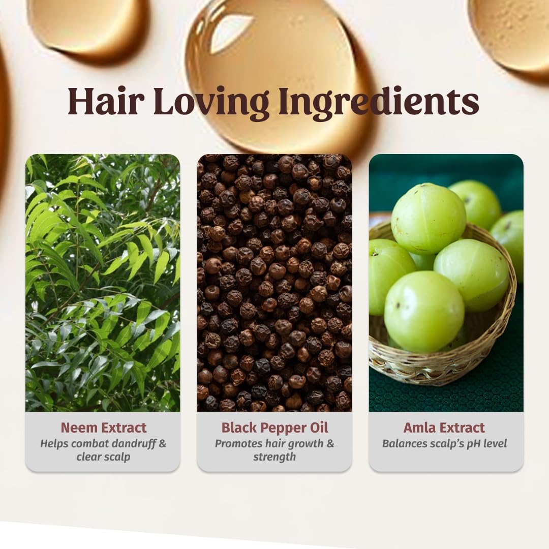 Vilvah Store Herbal Shampoo for Dandruff Control, Anti Dandruff Shampoo, Relieves from dandruff related itching, Soothes Scalp & Nourishes Hair, SLS & Paraben Free, For Men and Women, 250ml