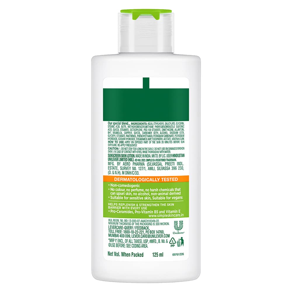 Simple Protecting Daily Face Cream Moisturiser, Spf 15, 125 ml