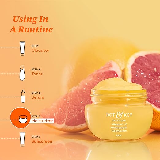 Dot & Key Vitamin C + E Super Bright Moisturizer |Face Cream For Dry & Oily Skin | For Women & Men | 25ml