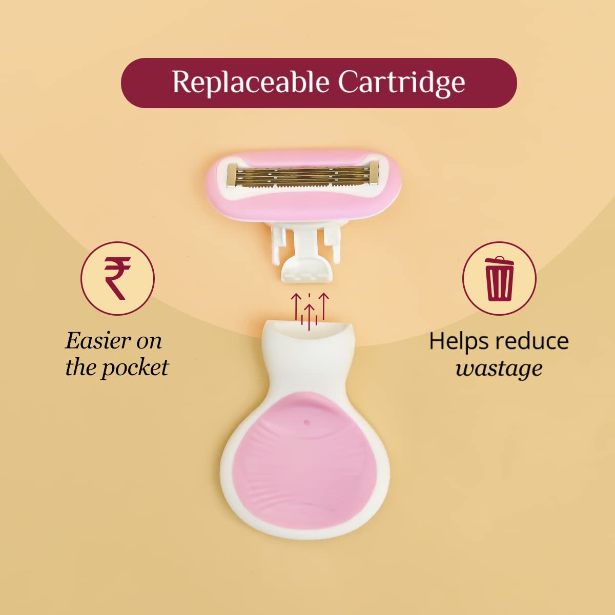 Carmesi Body Razor for Women's Hair Removal |1 Pc | With Travel Case | 5-Blade Precision