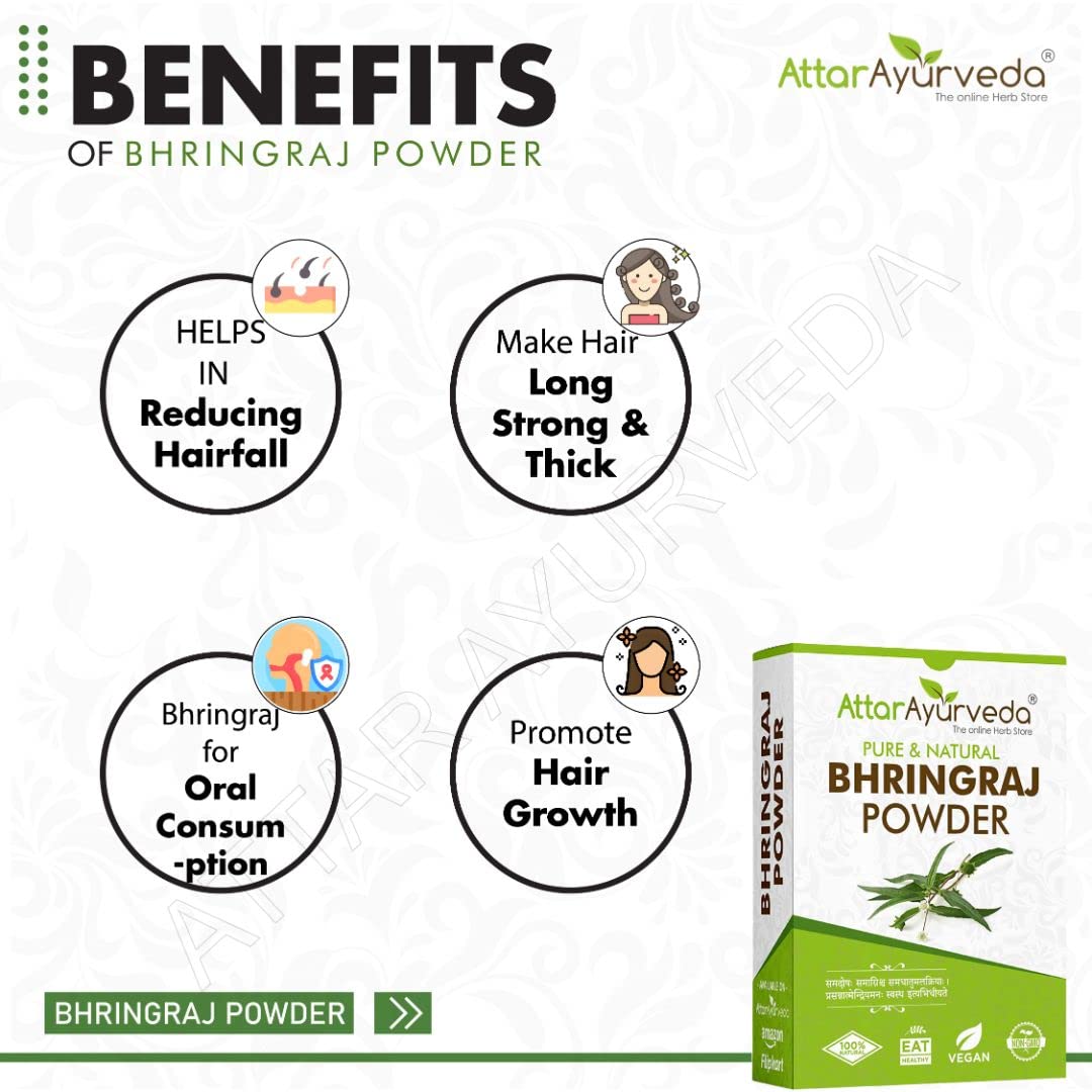 Attar Ayurveda Natural Bhringraj Powder, 100 gm
