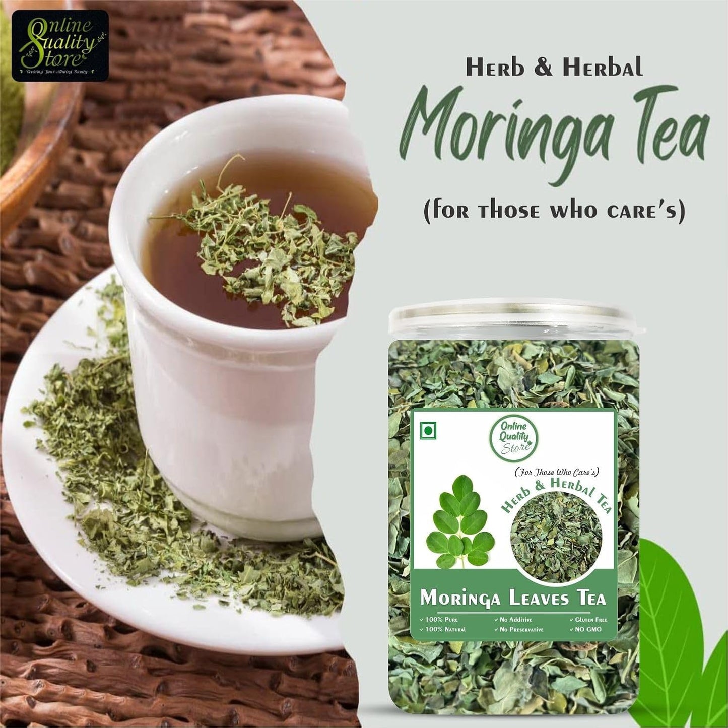 Online Quality Store Moringa Loose Leaves Tea - 100 gm