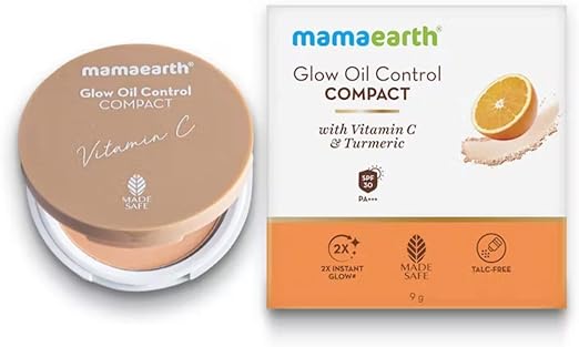 Mamaearth Glow Oil Control Compact Powder SPF 30 with Vitamin C & Turmeric for 2X Instant Glow - 9 g (Ivory Glow)