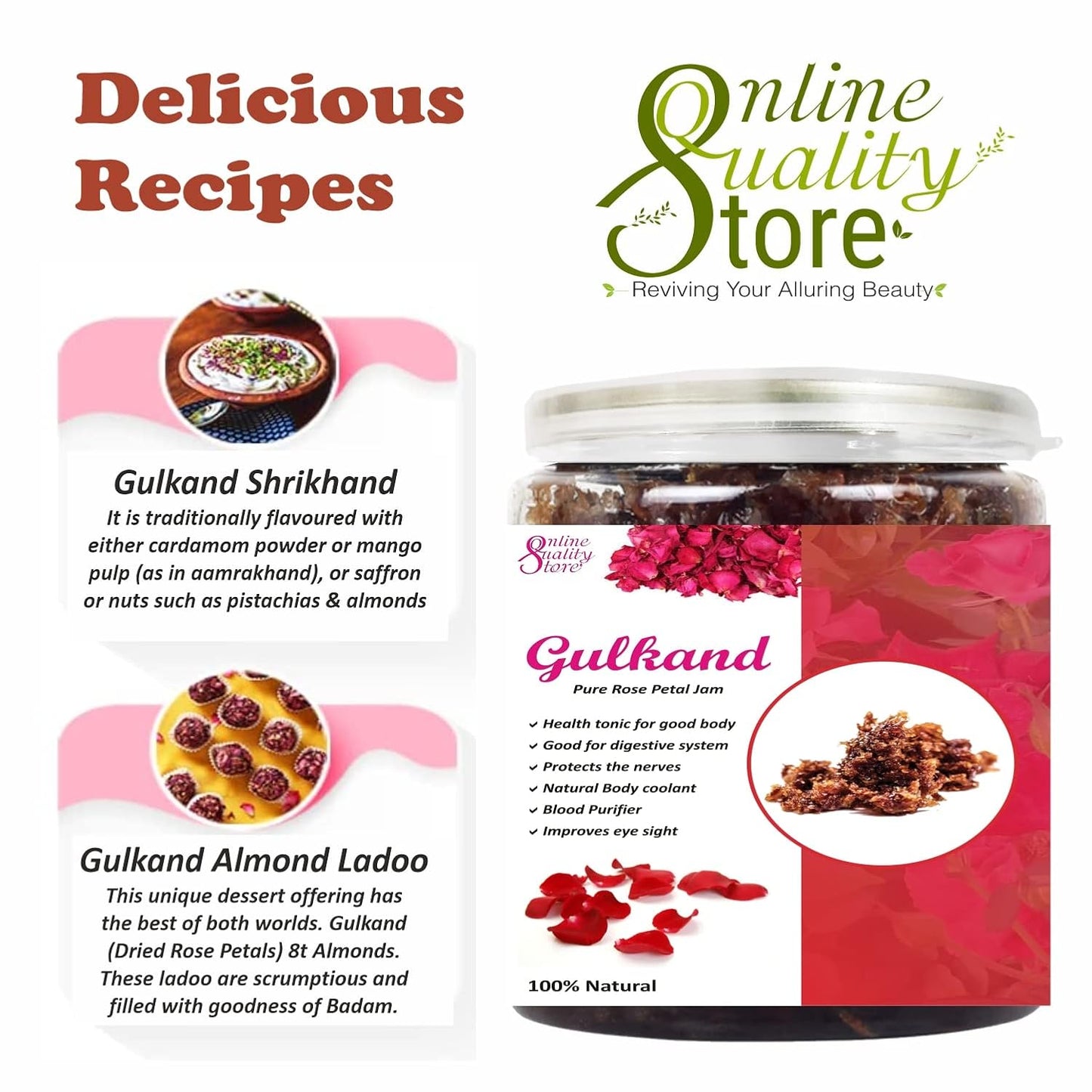 Online Quality Store Natural Gulkand (Rose Petal Jam), 400 gm
