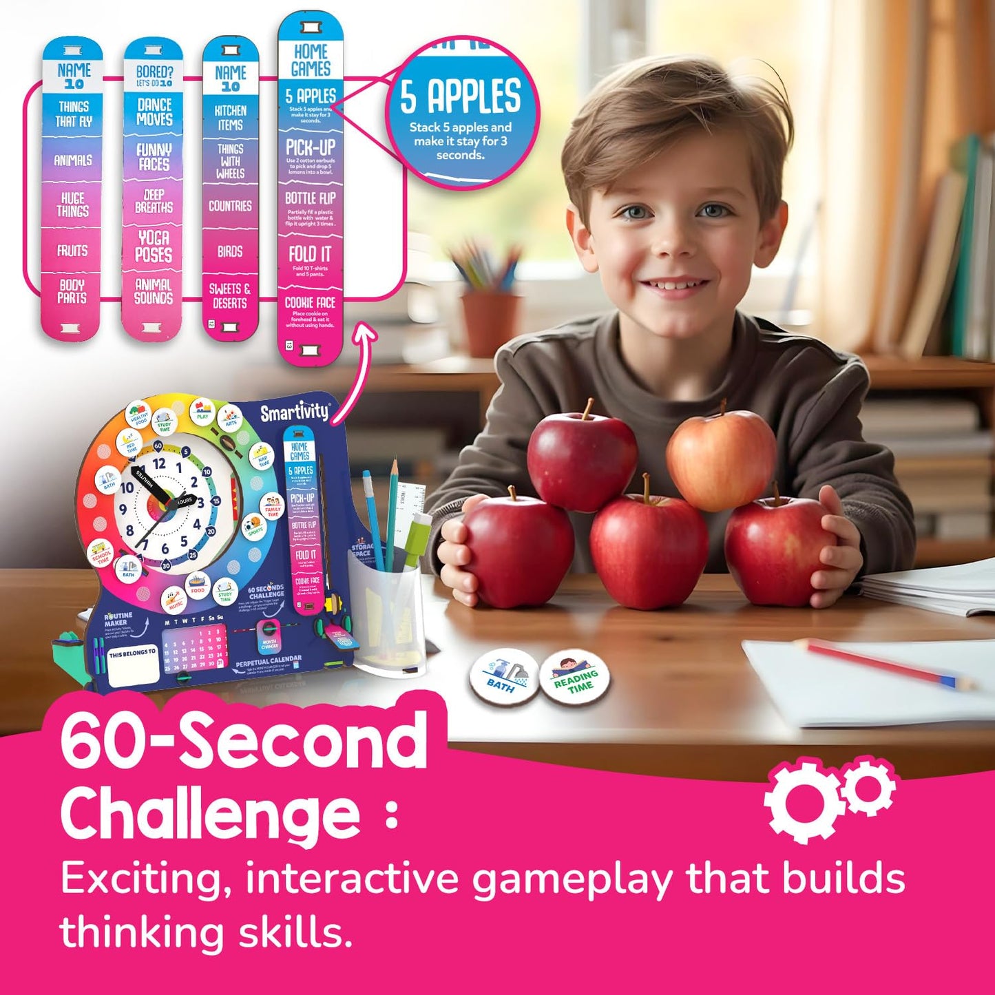 Smartivity DIY Interactive Clock With Stationary Organiser For Kids Ages 6-12|Features An Infinity Calendar