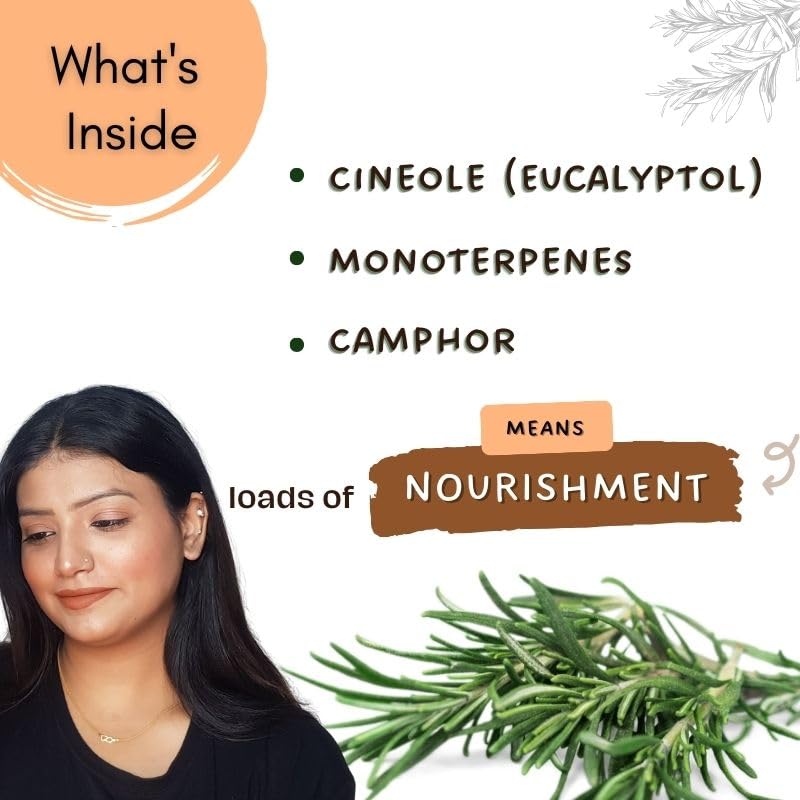 Mystiq Living Rosemary Water Spray for Hair Growth, Steam Distilled 100% Pure and Natural Hydrosol, Hair Mist - 100 ml Pack of 2