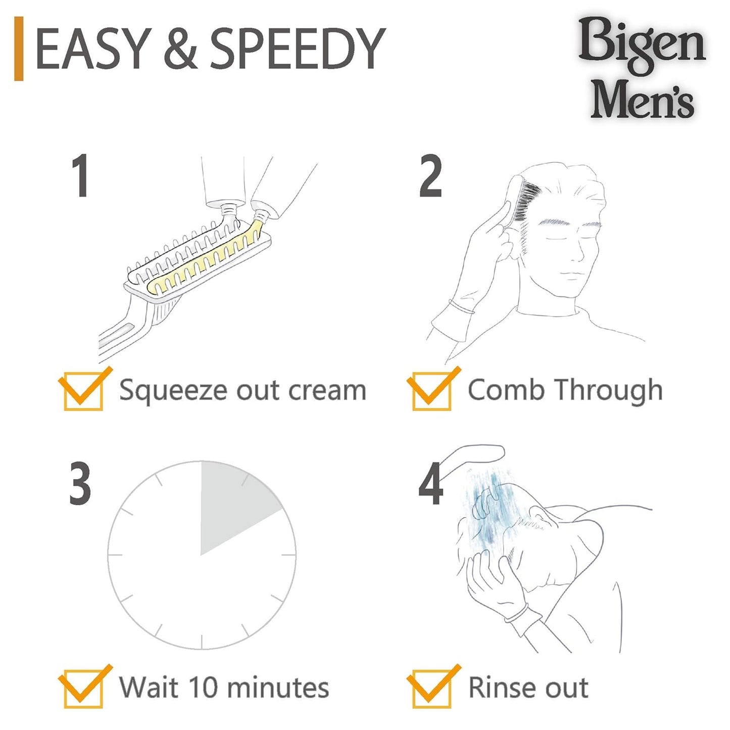 Bigen Men's Speedy Color, Hair Color, 80g - Natural Black 101