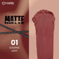 MARS Matte Muse Mousse Lipstick (3ml) (01-LEADING LADY) with Doe-Foot Applicator | Highly Pigmented | Smooth Texture | Hydrating Formula | Blurry Lips Effect
