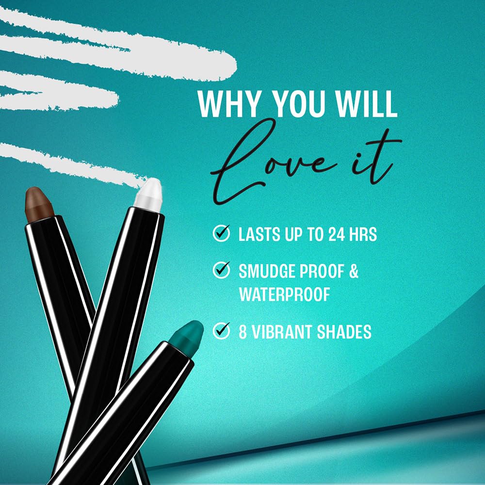 Lakme 9 to 5 Eyeconic Kajal, Matte Waterproof Kohl, Smudgeproof Kajal Pencil , Black, 0.35 gm  Pack of 2