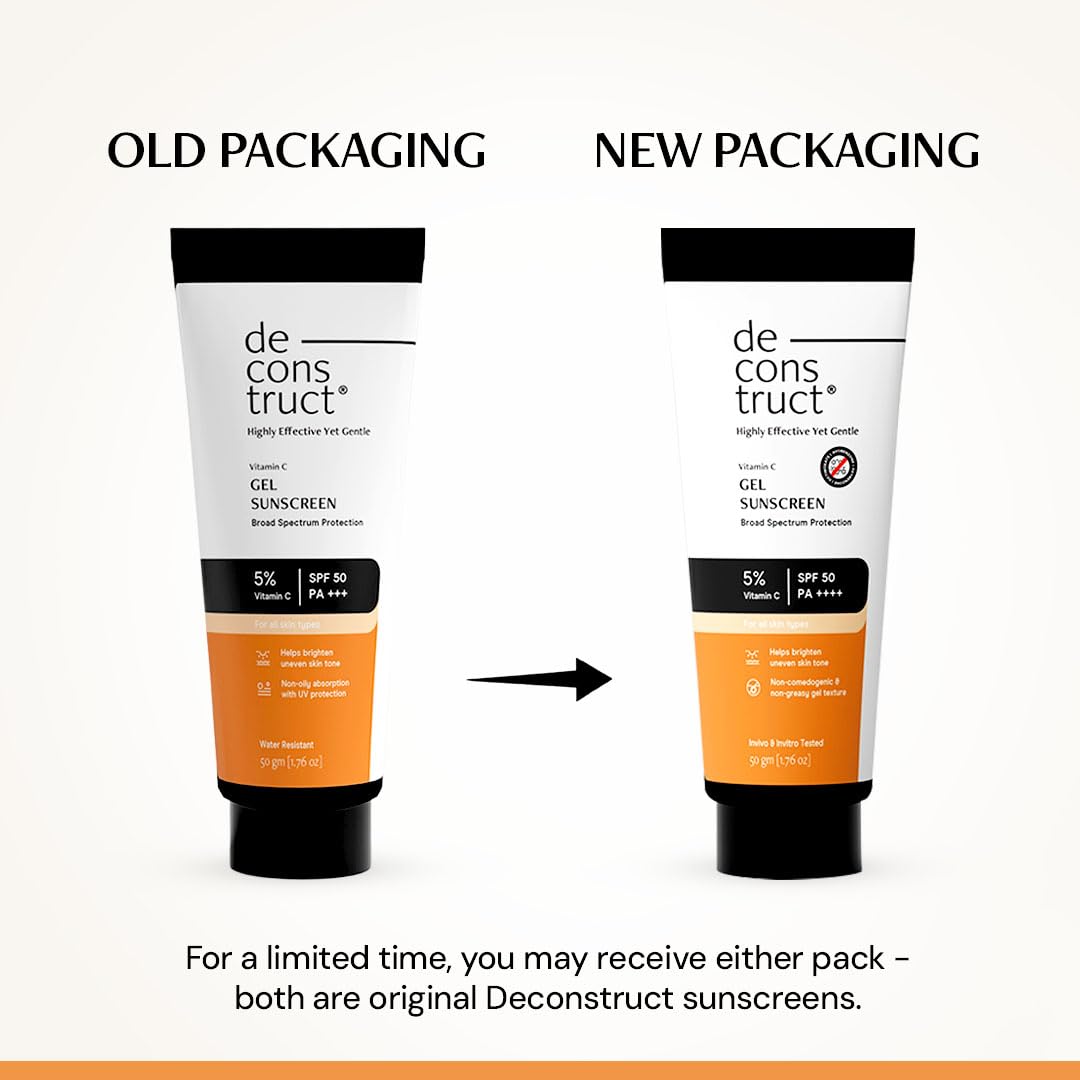 Deconstruct 5% Vitamin C Gel Sunscreen for Oily Skin SPF 50 PA++++, 50 gm