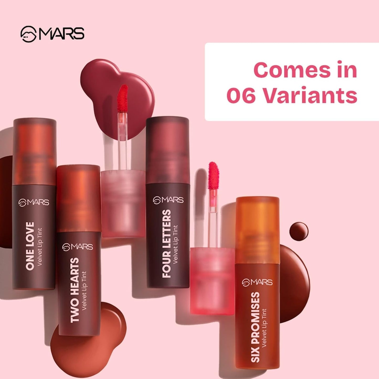 MARS Love Track Velvet Lip Tint (2.8ml) (THREE WORDS) | Velvet Matte Finish | Non-Sticky & Lightweight | Highly Pigmented | Comfortable Wear | 6 Flattering Shades