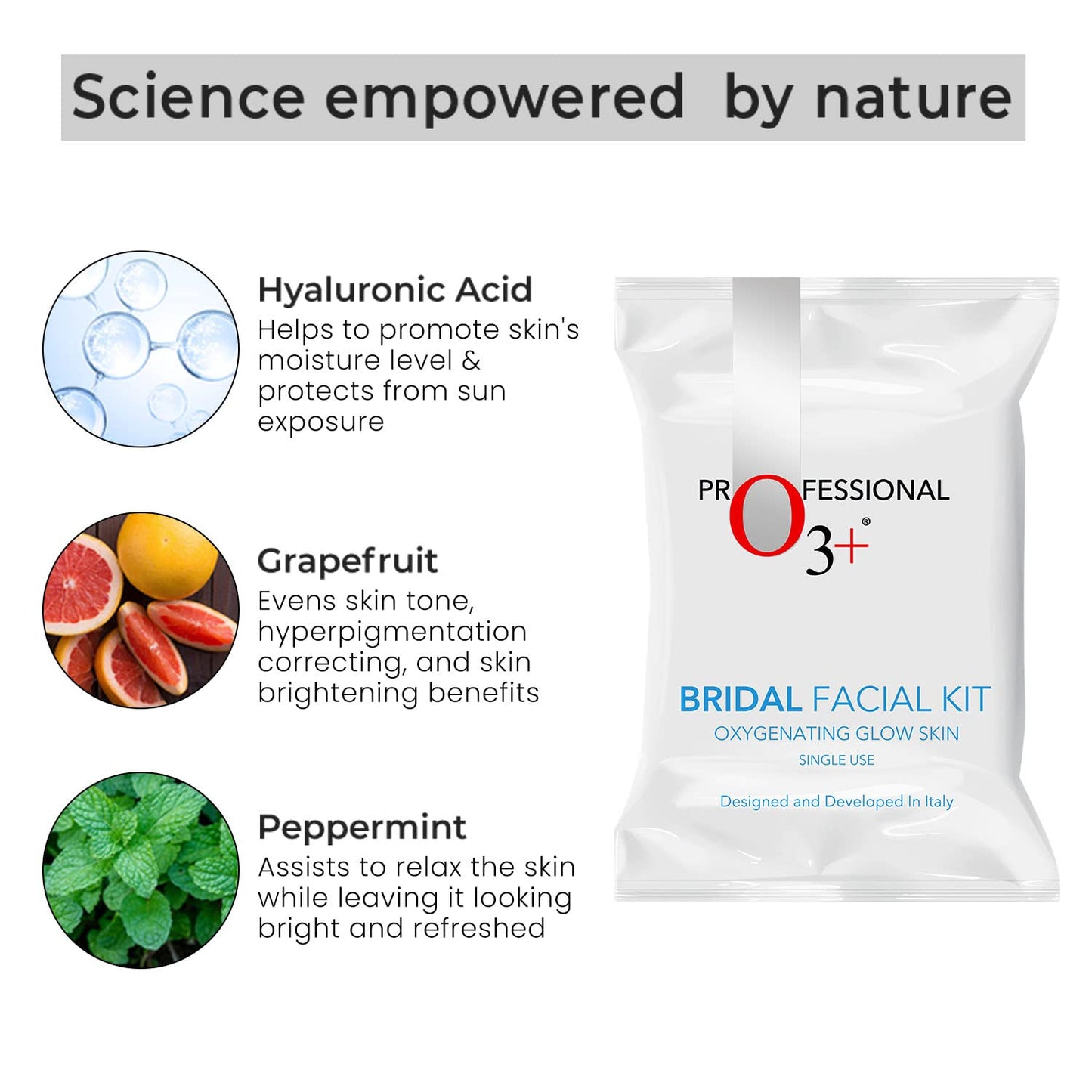 O3+ Bridal Facial Oxygenating Glow Skin Kit, (42g+50ml)