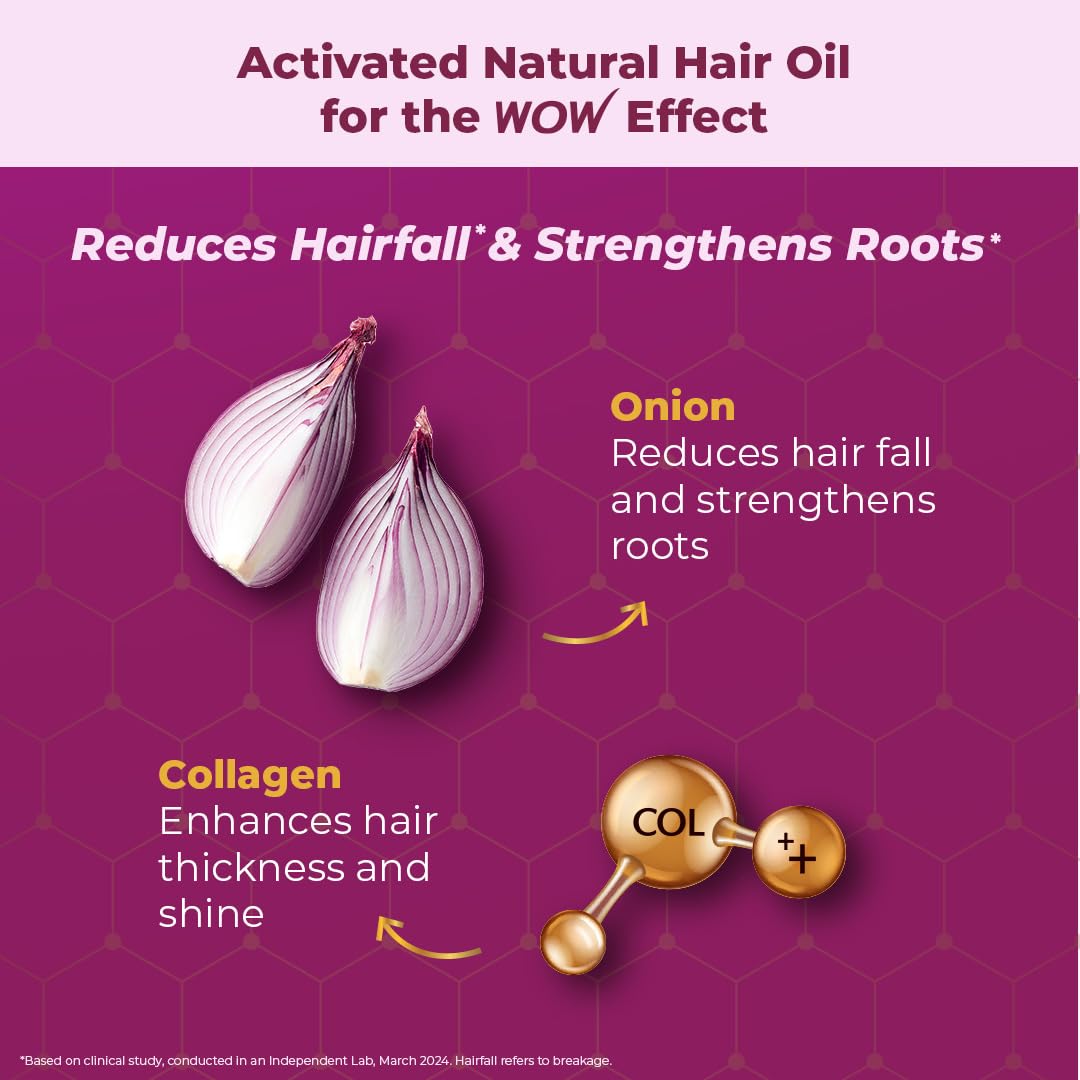 WOW Onion Hair Oil With Black Seed Oil Extracts Controls Hair Fall No Mineral Oil, Silicones & Synthetic Fragrance 200 ml, 6.76 Fl Oz