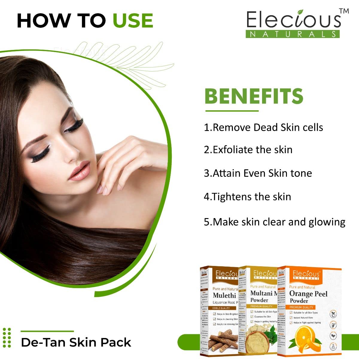 Elecious Mulethi Powder, Multani Powder and Orange Peel Powder Combo (200 grams each = 600 gm