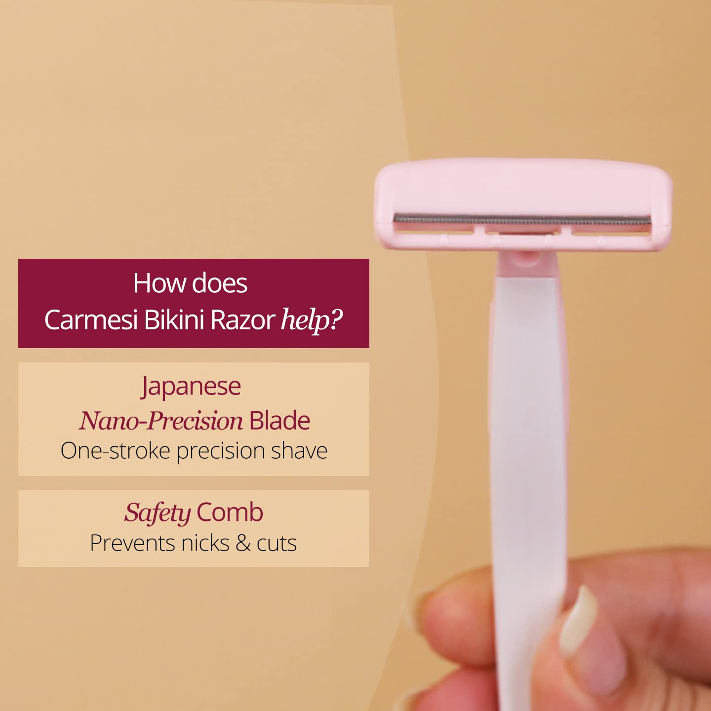 Carmesi Bikini Razor for Women | For Irritation-Free Shaving of Bikini Line, Pack of 1