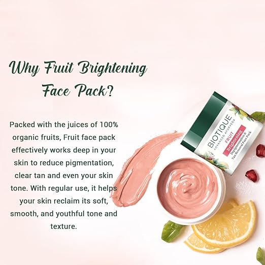 Biotique Bio Fruit Whitening And Depigmentation & Tan Removal Face Pack, 75g