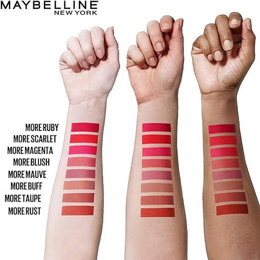 Maybelline New York Lipstick, Matte Finish, Bold Colour, Enriched With Jojoba Oil, Color Sensational Ultimattes, 499 More Blush, 1.7g