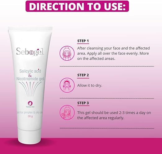 Sebogel Salicylic Acid & Nicotinamide Gel for Pimples & Oily skin - 30gm