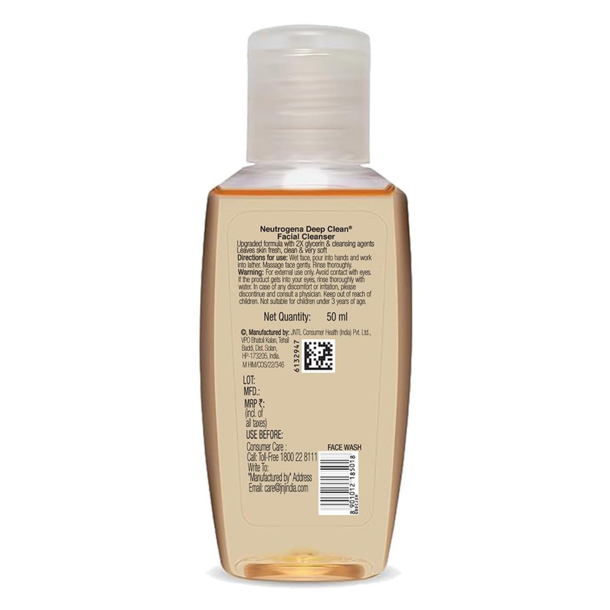 Neutrogena Deep Clean Facial Cleanser, Pack of 4, Each 50 ml