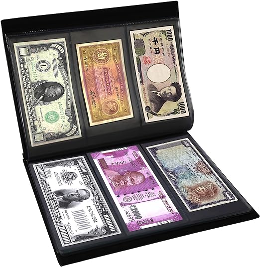 Mahogany Life Currency Note Collection Album with Leather Cover (102 Pockets)